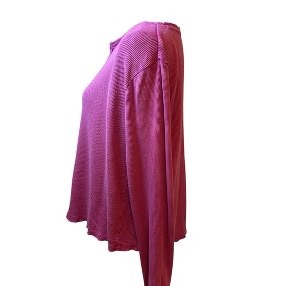 Pilcro | Anthropologie | Notch Neck Tunic Top in Berry Pink | Sz L - Picture 3 of 7